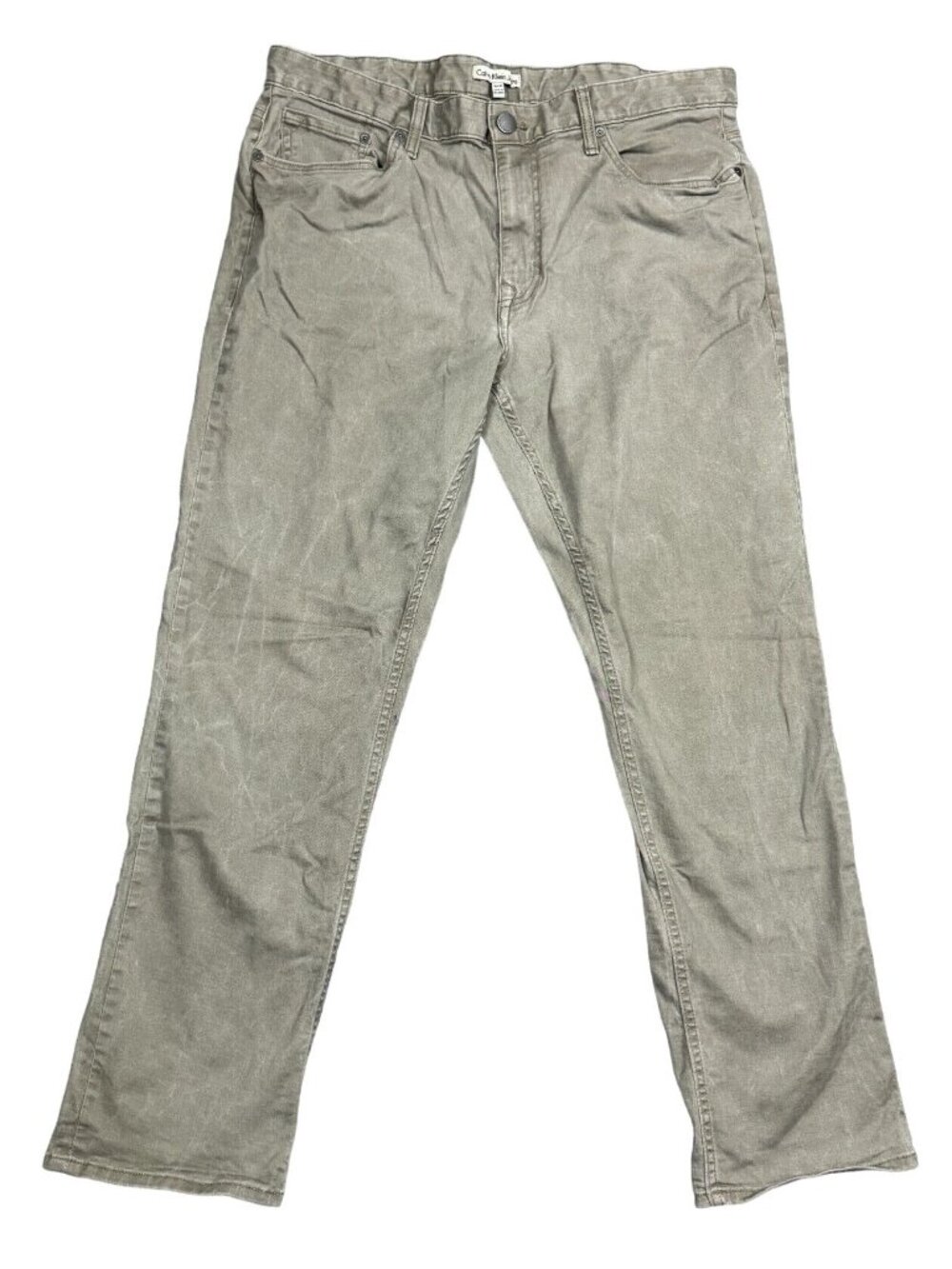 Calvin Klein Jeans Mens Size 36x30 Tan Denim Straight Leg Stretch Pockets